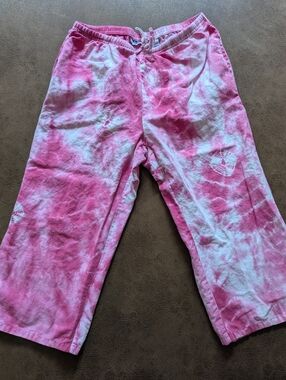 Vintage Tye dye Wide Leg Ankle Pants